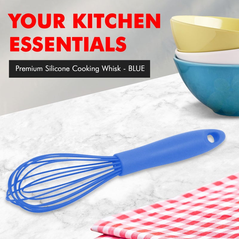 Chef Craft Premium Silicone Wire Cooking Whisk, 10.5 inch, Blue - Image 2